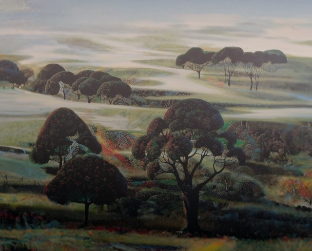 Eyvind Earle Forest in Fog by Eyvind Earle